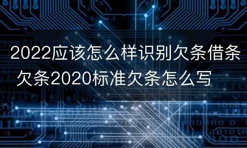 2022应该怎么样识别欠条借条 欠条2020标准欠条怎么写