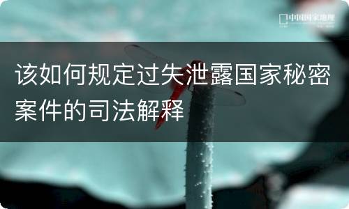 该如何规定过失泄露国家秘密案件的司法解释