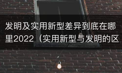 发明及实用新型差异到底在哪里2022(实用新型与发明的区别)