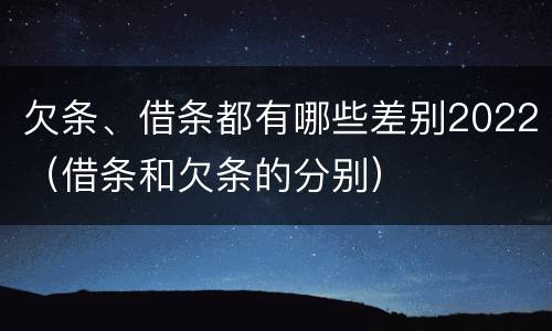 欠条、借条都有哪些差别2022（借条和欠条的分别）