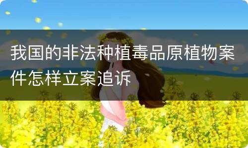 我国的非法种植毒品原植物案件怎样立案追诉