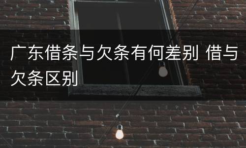 广东借条与欠条有何差别 借与欠条区别