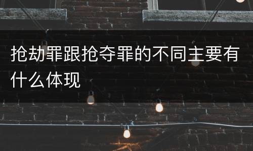 抢劫罪跟抢夺罪的不同主要有什么体现