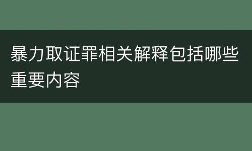 暴力取证罪相关解释包括哪些重要内容
