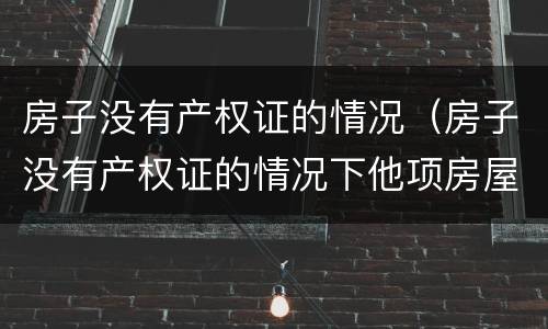 房子没有产权证的情况（房子没有产权证的情况下他项房屋产权证有什么作用）