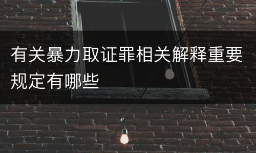 有关暴力取证罪相关解释重要规定有哪些