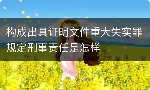 构成出具证明文件重大失实罪规定刑事责任是怎样