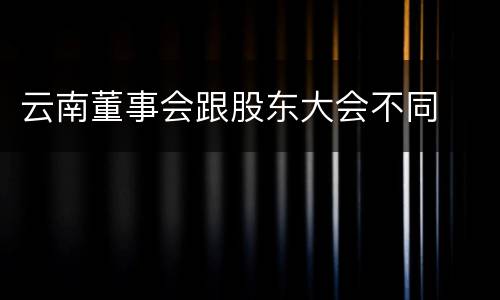 云南董事会跟股东大会不同