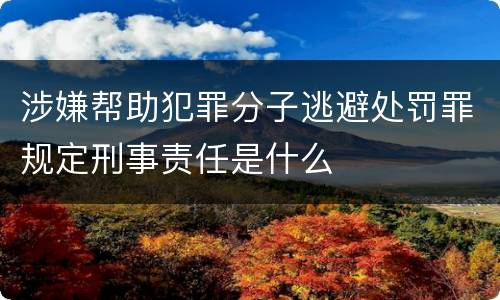 涉嫌帮助犯罪分子逃避处罚罪规定刑事责任是什么