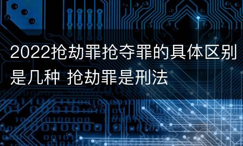 2022抢劫罪抢夺罪的具体区别是几种 抢劫罪是刑法