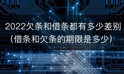 2022欠条和借条都有多少差别（借条和欠条的期限是多少）