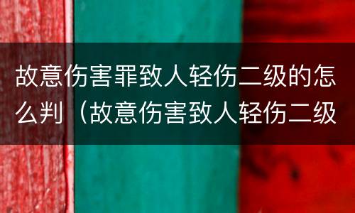 故意伤害罪致人轻伤二级的怎么判（故意伤害致人轻伤二级怎么量刑）