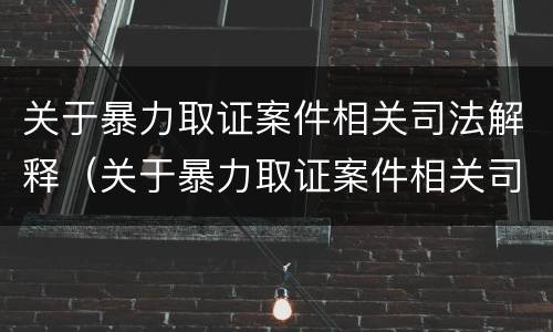 关于暴力取证案件相关司法解释（关于暴力取证案件相关司法解释的规定）
