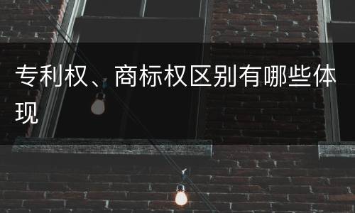 专利权、商标权区别有哪些体现