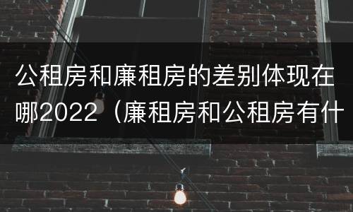 公租房和廉租房的差别体现在哪2022（廉租房和公租房有什么不同）