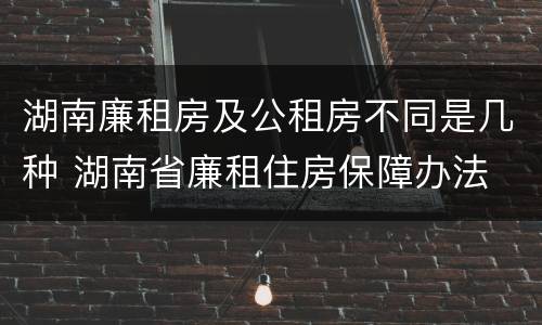 湖南廉租房及公租房不同是几种 湖南省廉租住房保障办法