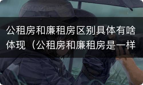 公租房和廉租房区别具体有啥体现（公租房和廉租房是一样吗）