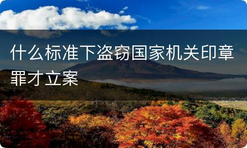 什么标准下盗窃国家机关印章罪才立案