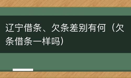辽宁借条、欠条差别有何（欠条借条一样吗）