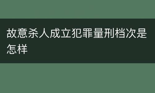 故意杀人成立犯罪量刑档次是怎样