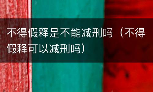 不得假释是不能减刑吗（不得假释可以减刑吗）