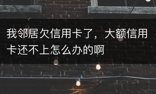 我邻居欠信用卡了，大额信用卡还不上怎么办的啊