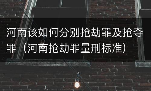 河南该如何分别抢劫罪及抢夺罪（河南抢劫罪量刑标准）