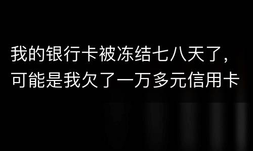 我的银行卡被冻结七八天了，可能是我欠了一万多元信用卡的钱吧