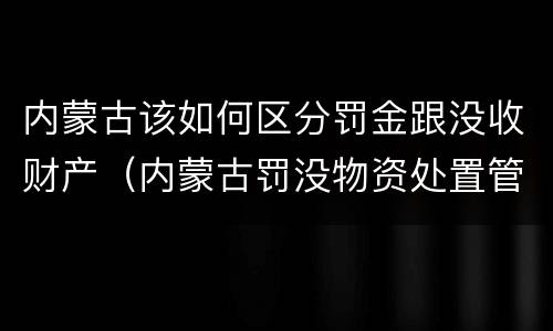 内蒙古该如何区分罚金跟没收财产（内蒙古罚没物资处置管理办法）