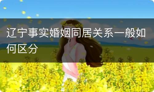 辽宁事实婚姻同居关系一般如何区分