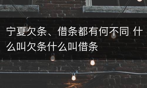 宁夏欠条、借条都有何不同 什么叫欠条什么叫借条