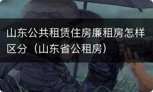 山东公共租赁住房廉租房怎样区分（山东省公租房）