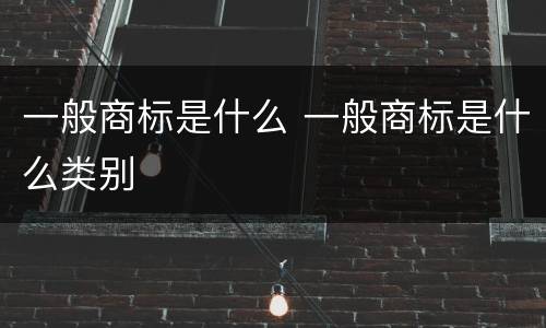 一般商标是什么 一般商标是什么类别