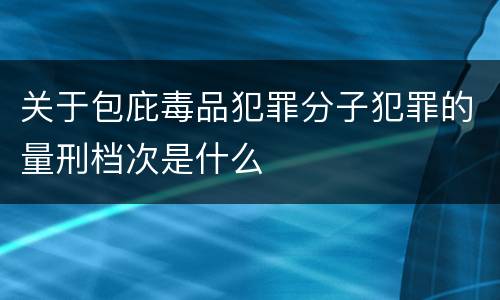 关于包庇毒品犯罪分子犯罪的量刑档次是什么