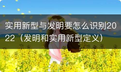 实用新型与发明要怎么识别2022（发明和实用新型定义）