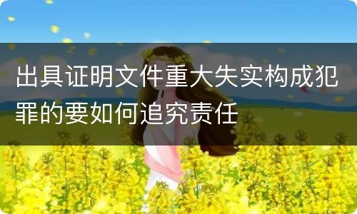出具证明文件重大失实构成犯罪的要如何追究责任