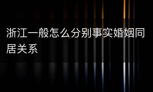 浙江一般怎么分别事实婚姻同居关系