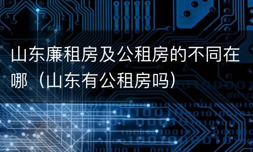 山东廉租房及公租房的不同在哪（山东有公租房吗）
