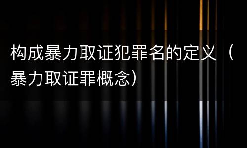 构成暴力取证犯罪名的定义（暴力取证罪概念）