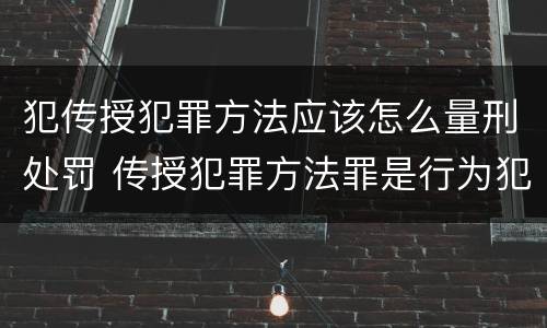 犯传授犯罪方法应该怎么量刑处罚 传授犯罪方法罪是行为犯吗