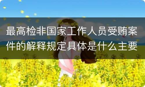 最高检非国家工作人员受贿案件的解释规定具体是什么主要内容