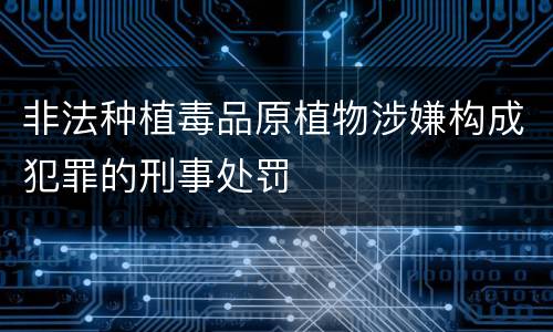 非法种植毒品原植物涉嫌构成犯罪的刑事处罚