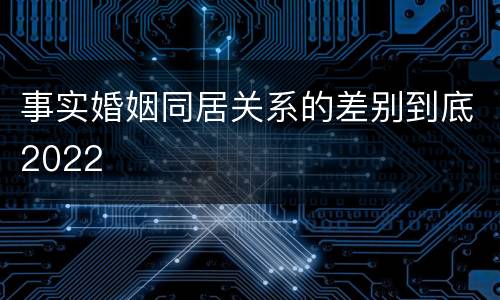 事实婚姻同居关系的差别到底2022