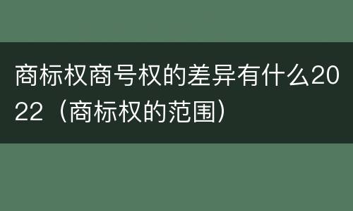 商标权商号权的差异有什么2022（商标权的范围）