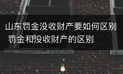 山东罚金没收财产要如何区别 罚金和没收财产的区别