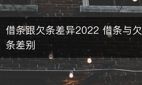 借条跟欠条差异2022 借条与欠条差别