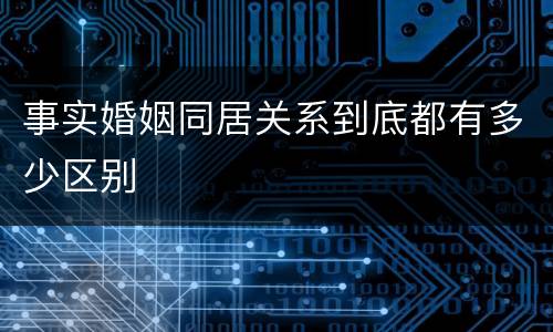 事实婚姻同居关系到底都有多少区别