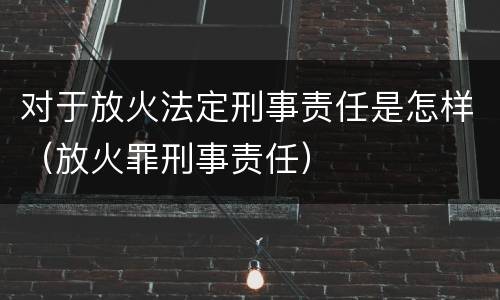 对于放火法定刑事责任是怎样（放火罪刑事责任）