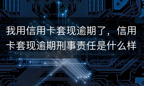 我用信用卡套现逾期了，信用卡套现逾期刑事责任是什么样的