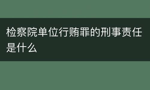 检察院单位行贿罪的刑事责任是什么
